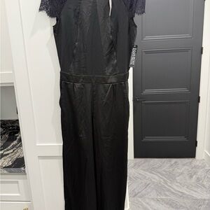 New York & Company Black Jumpsuit with Lace Detail NWT